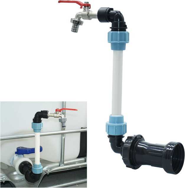 WYZXM IBC-Wassertank TP-Adapter S60 auf 16mm Nippel mit 15mm Schlauchanschluss für Garten-IBC-Behälter - Bild 1