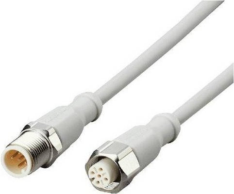 ifm electronic Verbindungsleitung EVF063, Stecker gerade und Buchse gerade, 5-polig, grau, Länge: 10 m - Bild 1