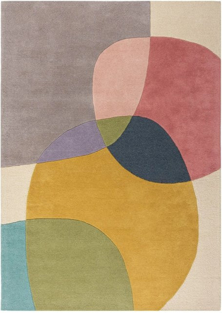 Flair Rugs Wollteppich Glow Abstract Handgetuftelt Bunt B: 120 cm, T: 170 cm - Bild 1