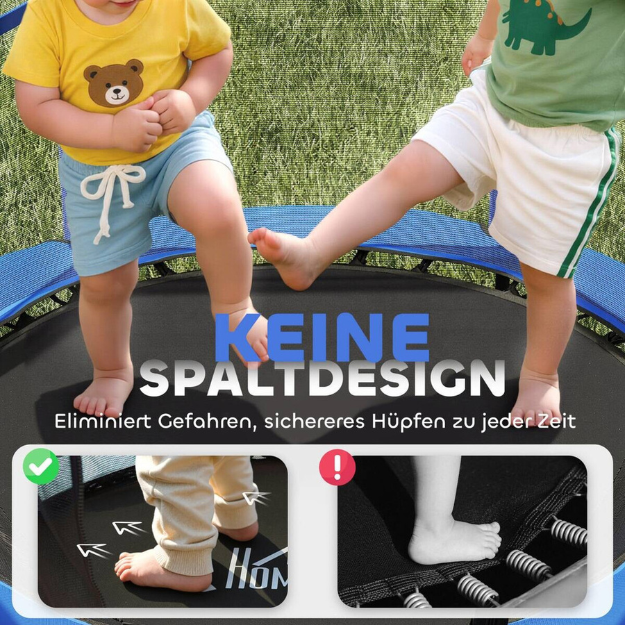 HOMCOM Kindertrampolin mit Sicherheitsnetz und Randabdeckung Blau - Bild 2