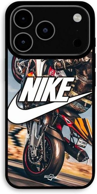 MANIACASE iPhone 17 Pro Max Hülle mit Nike Logo in Weiß und Schwarz - Bild 1
