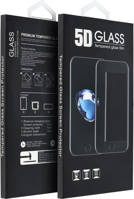 Matte OEM Schutzfolie aus gehärtetem Glas für Apple iPhone 17 Pro Max, 5D mit Vollkleber, Schwarz - Bild 1