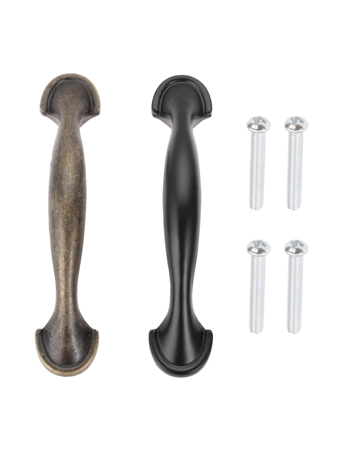 4er Set Möbelgriffe von mootvgoo in Bronze und Schwarz, matte Schrankgriffe für Schubladen und Küchenschränke, Länge: 76 mm - Bild 1