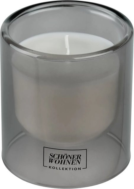 Schöner Wohnen Duftkerze S Cedar in Grau mit Zedernholz und Jasmin im Glas, Durchmesser: 7,5 cm, Höhe: 8,5 cm - Bild 1