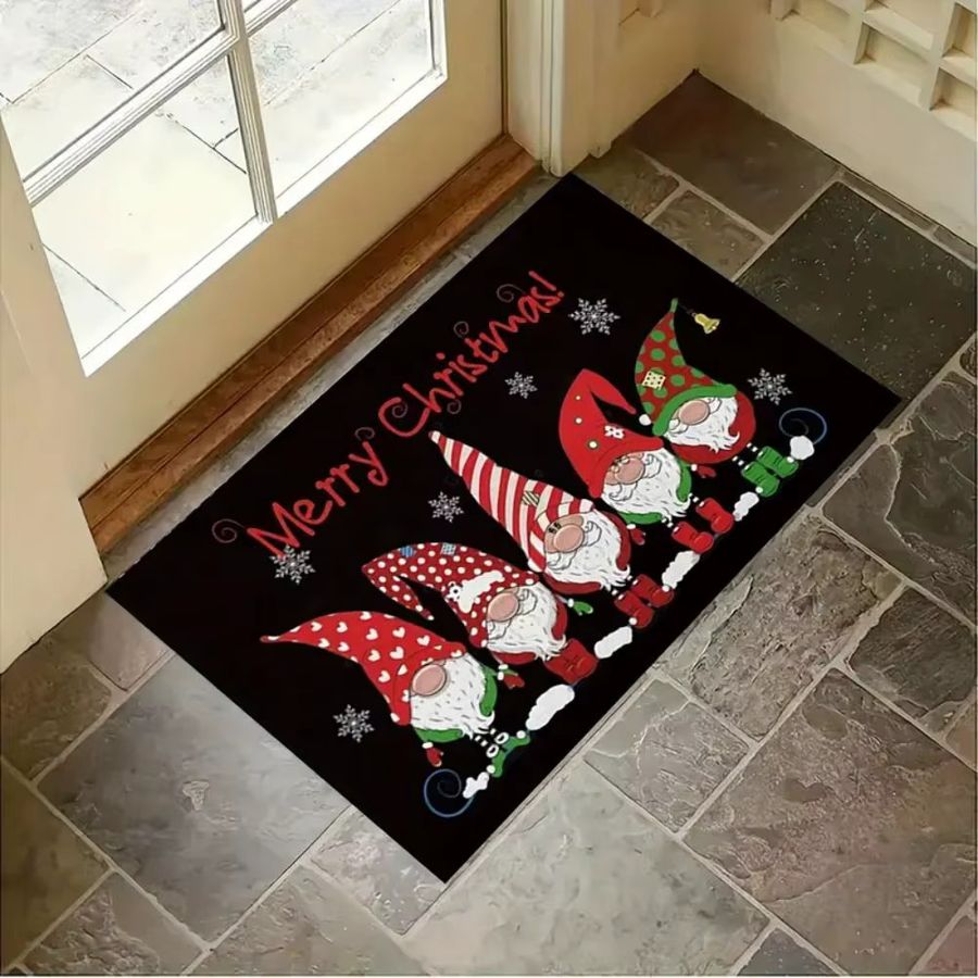 VIKAMA Weihnachts-Badematte multicolor, rutschfeste und saugfähige Badematte für dein Badezimmer - Bild 3