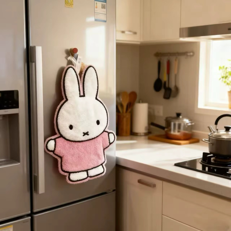 Saugfähiges Miffy Kaninchen Küchentuch mit Aufhängeschlaufe im Kawaii Korallen-Design - Bild 2