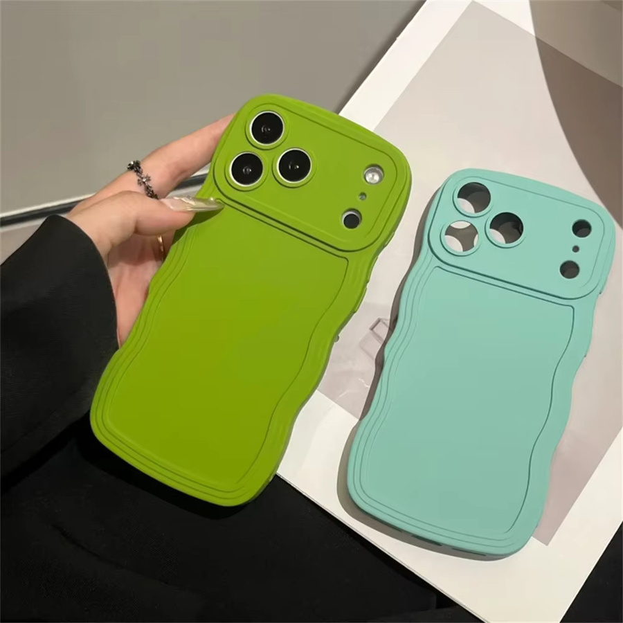 szHAIyu Flüssige Silikon-Wellen-Handyhülle mit Vollobjektivschutz für iPhone 11 bis iPhone 17 Air in Gelb - Bild 2