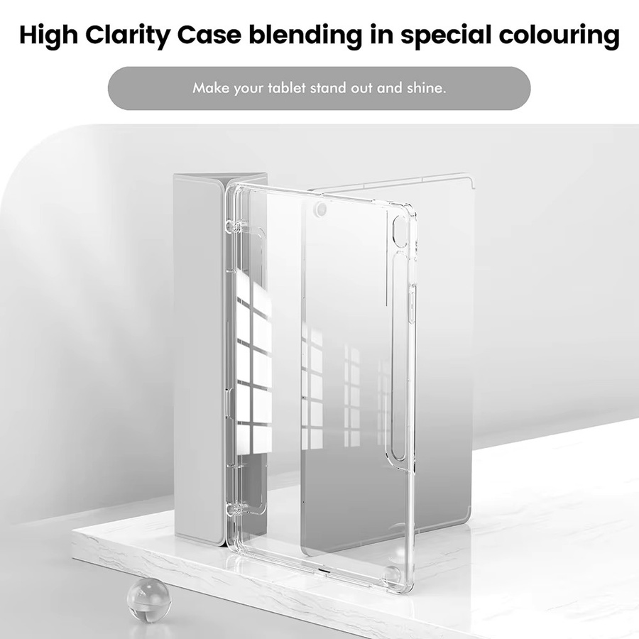 Transparente Stoßfeste Samsung Galaxy Tab S9 Plus S9 FE Plus S10 Plus Hülle mit Stifthalter in Blau - Bild 2