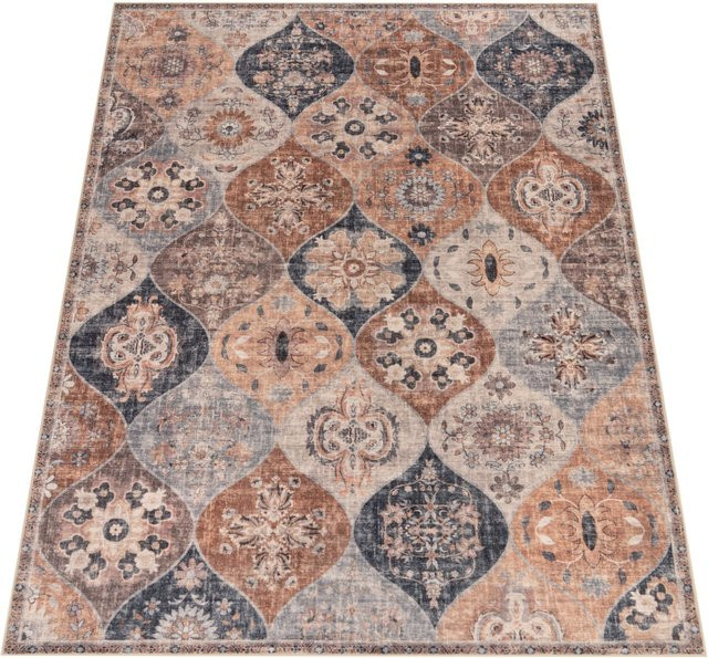 Waschbarer Teppich Sami in Beige im Vintage Design, rutschfest und strapazierfähig, B/T: 80 x 150 cm - Bild 1