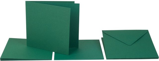 Folia Doppelkarten mit Umschlägen und Einlegeblättern in Grün, B/B/H: 13,5 x 13,5 x 13,5 cm, 220g/m² - Bild 1