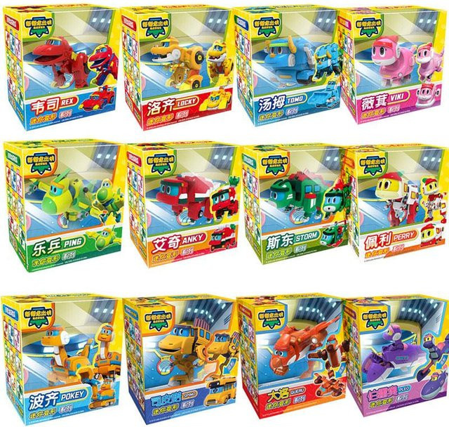 Fashnics Min Gogo Dino Verformungsroboter, Actionfiguren, 12-teiliges Set, ab 3 Jahren - Bild 1