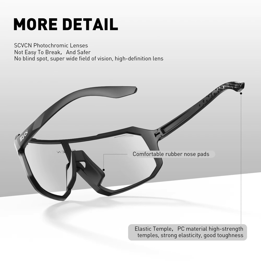 SCVCN Sportsonnenbrille, Vollrand, black, Kunststoff - Bild 5