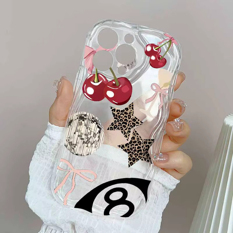 Weiche Handyhülle mit Leopardenmuster und Stern-Patchwork für Apple iPhone 11 12 13 14 15 16 Pro Max Plus in Cremefarben - Bild 2