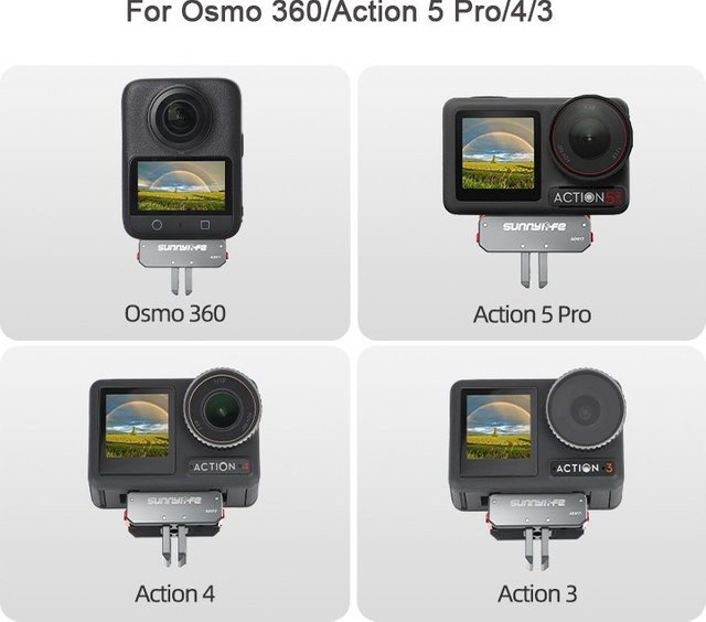 Magnetischer Adapter aus Aluminiumlegierung für DJI Osmo Action 5 Pro, Action 4 und Action 3 als magnetische Halterung und Erweiterungszubehör - Bild 1