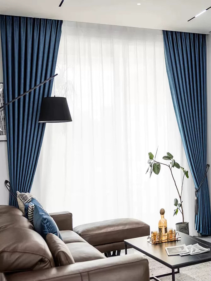 CENTURyMiG Vorhang in Blau, blickdicht und thermoisolierend, modern aus Polyester - Bild 4
