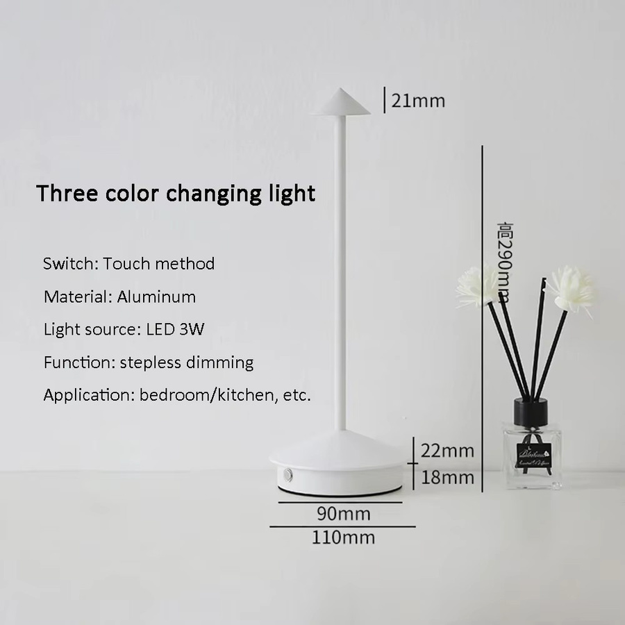 GGbingo Dimmbare LED Tischlampe mit Touch-Funktion und wiederaufladbarem Akku für den Kaffeetisch oder Schreibtisch - Bild 5