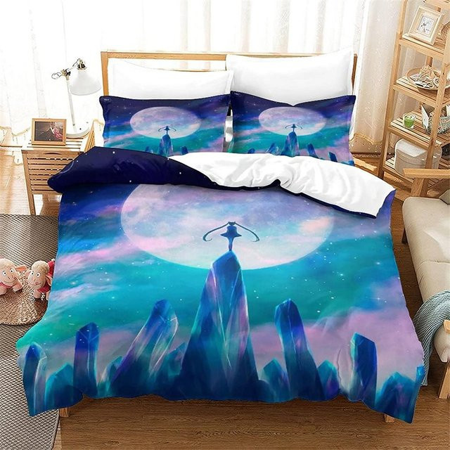 Sailor Moon Bettwäsche-Set aus Mikrofaser-Polyester, Mehrfarbig, B/H: 260 x 220 cm, 3-teilig - Bild 1