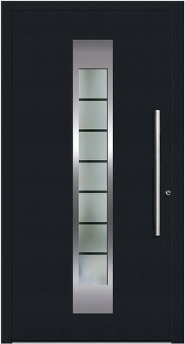 KNOCK Aluminium-Haustür Terra Nova in Anthrazit Grau mit Glaseinsatz und RC2 Schutz - Bild 1