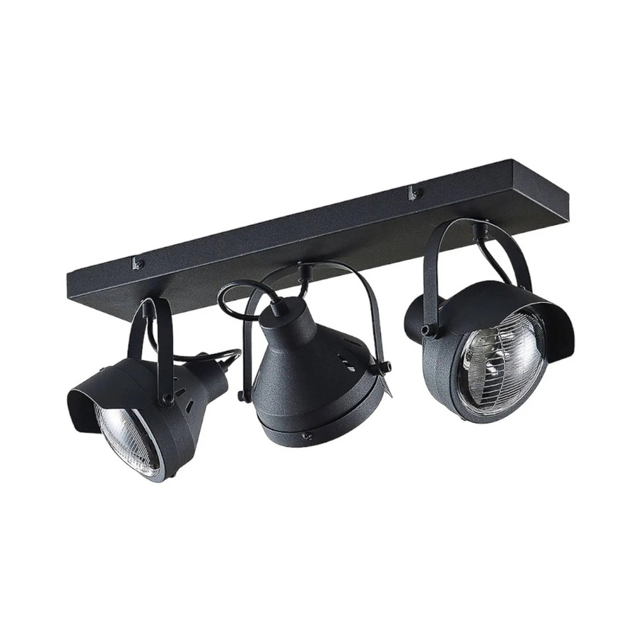 Lindby Henega Strahler Schwarz aus Metall, 3-flammige Industrie-Wohnzimmerleuchte mit GU10 Fassung, B/T/H: 15,0 x 15,0 x 21,5 cm - Bild 2
