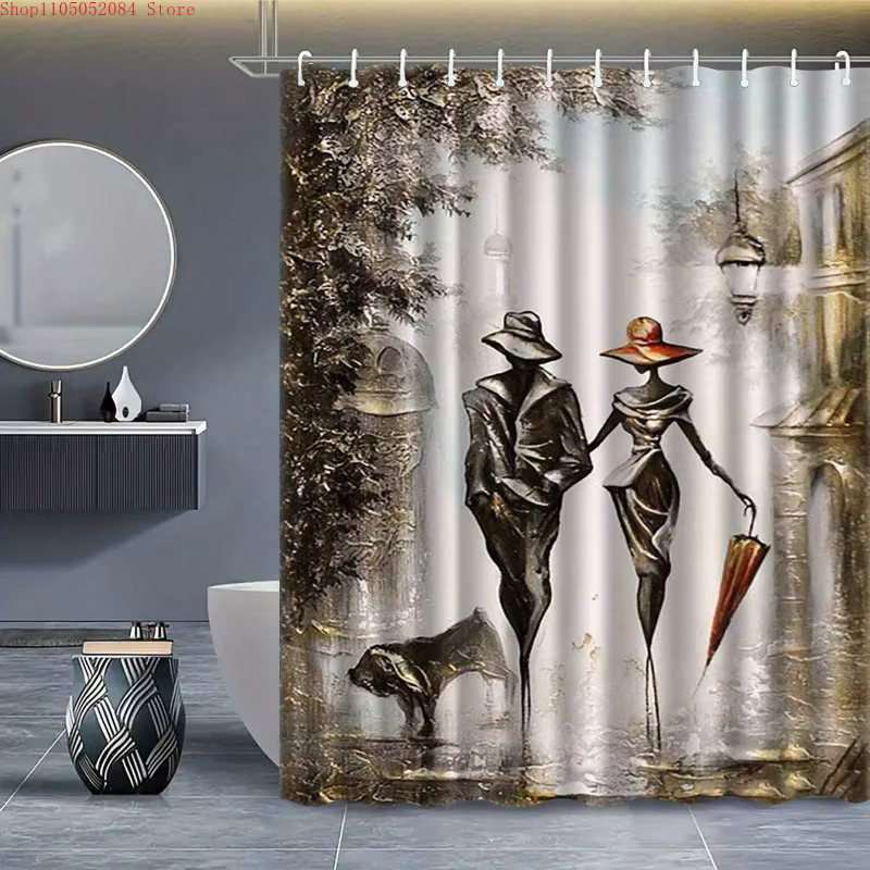 Wasserdichter und schimmelresistenter Duschvorhang von Potdemiel mit nautischem Design und Haken, B/H: 180 x 90 cm - Bild 2
