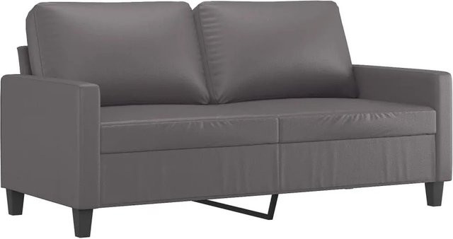 vidaXL 2-Sitzer-Sofa in Grau aus Kunstleder mit Metallrahmen und Armlehnen - Bild 1