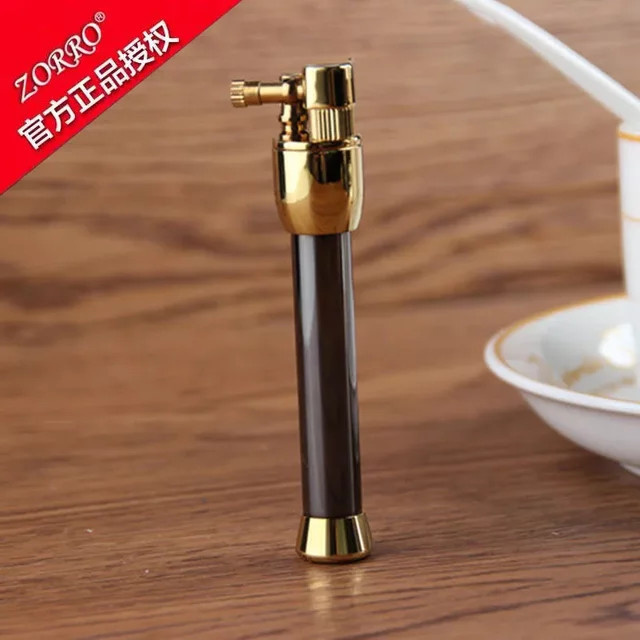 ZORRO Mini Reinkupfer-Feuerzeug mit Hebearm in Gold und Weiß, Tragbares Kerosin-Feuerzeug für Raucherzubehör - Bild 1