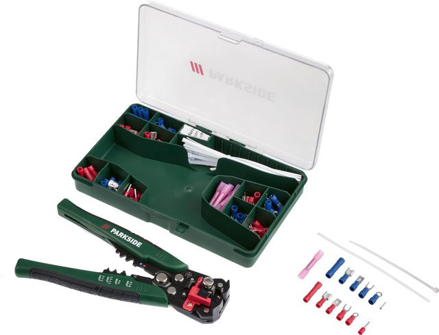Parkside Automatik-Abisolier- und Crimpzangen-Set, 231-teilig, grün/stahl - Bild 1