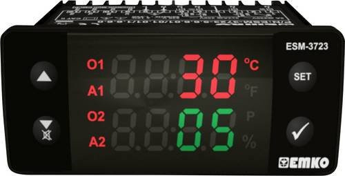 Emko ESM-3723.2.5.5.0.2/01.01/1.0.0.0 2-Punkt und PID Regler Temperaturregler SSR Schwarz B/T/H: 76 x 65 x 35 mm - Bild 1