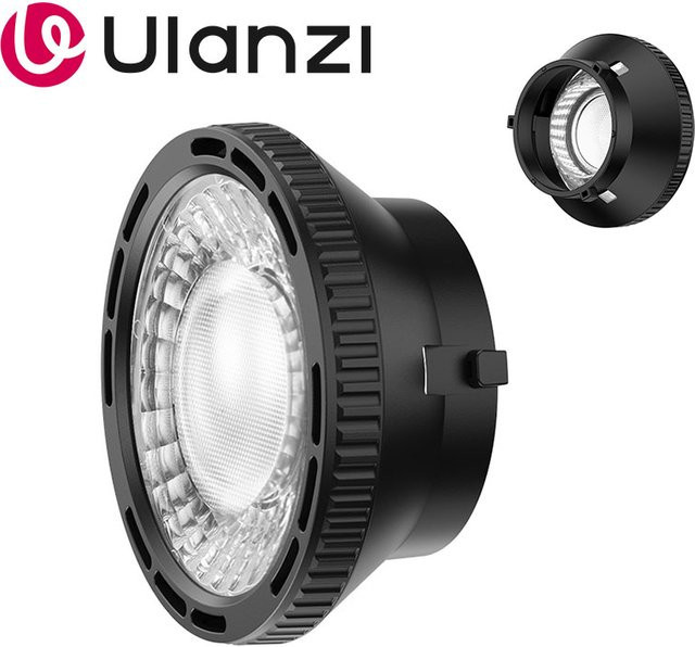 Ulanzi Kondensatorlinse Mini Bowens Mount in Schwarz für COB Videoleuchten L023, L024, C01 sowie ML100Bi und ML100RGB Serie - Bild 1
