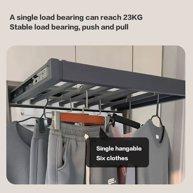 Summit Invisible Pull Out Wäscheständer mit einziehbarer Gleitschiene aus Metall für Waschmaschine oder Kleiderschrank - Bild 3