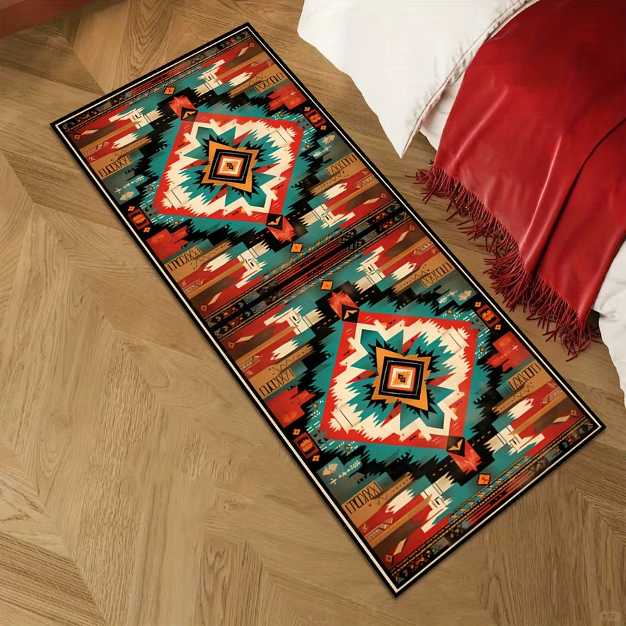 VIKAMA Bohemian Runner Teppich im Retro-Design, rutschfeste Bodenmatte für Flur, Küche oder Balkon, Multicolour, B/T: 120 x 50 cm - Bild 3