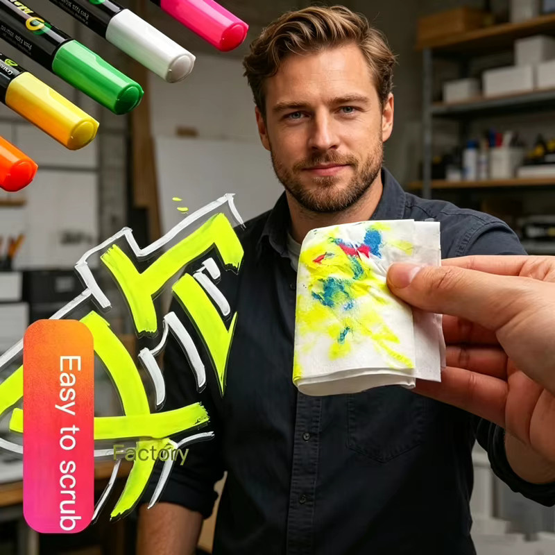 Kissbuty LED Fluoreszierende Textmarker in Mehrfarben, abwischbare Kreidemarker mit Mehrfachspitzen für LED-Schreibtafeln und Graffiti-Malerei - Bild 3