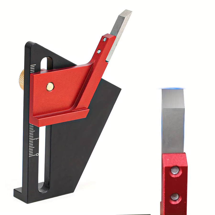 GDART Tiefenmesser aus Aluminiumlegierung für Holzbearbeitungsfräser mit einstellbarer Mittellinienmarkierung und Einsteckplätzen, 0-58 mm - Bild 3