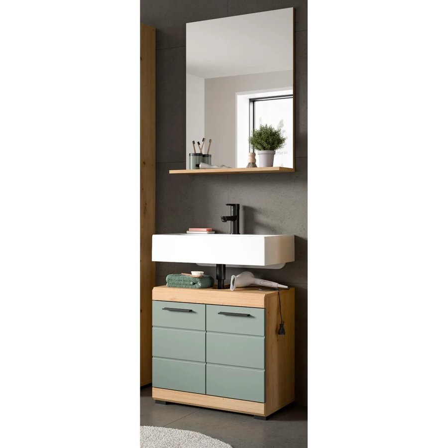 Inn.Furn Badmöbel Set Shawn 2-teilig in Grün und Eiche, Breite: 60 cm - Bild 6