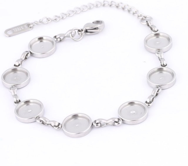 Armband Rohlinge Edelstahl, 8mm Cabochon, Unisex - Bild 1