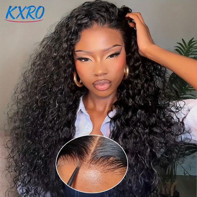 UVEOUS Lace Front Perücke, Echthaar, Deep Wave, 250 Dichte - Bild 1