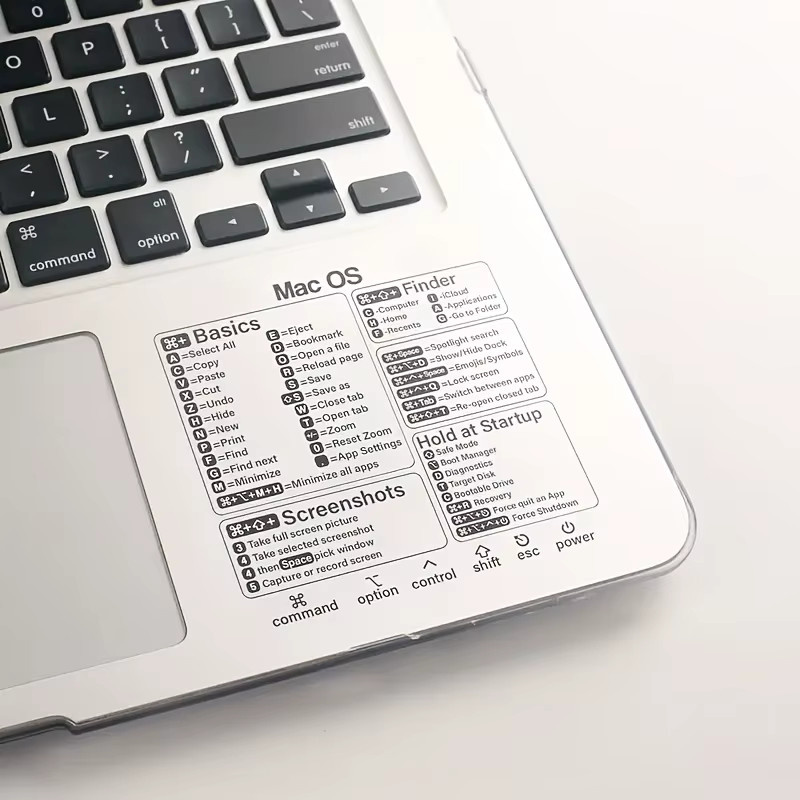 MAC OS Tastaturkürzel-Aufkleber mit Buchstaben-Design für dein MacBook, kratzfeste Hot-Key-Aufkleber für deinen Laptop - Bild 2