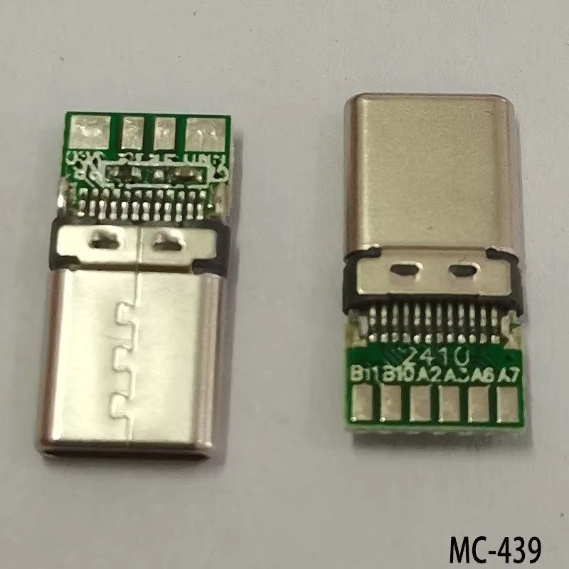 ChengHaoRan USB 3.1 Typ-C Lade- und Datenanschluss in Silber mit PCB Lötanschluss und Klemm-Typ Buchse - Bild 2