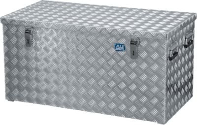 Alutec Transportkiste aus Aluminium-Riffelblech in Silber mit Gasdruckdämpfer, 250 l - Bild 1