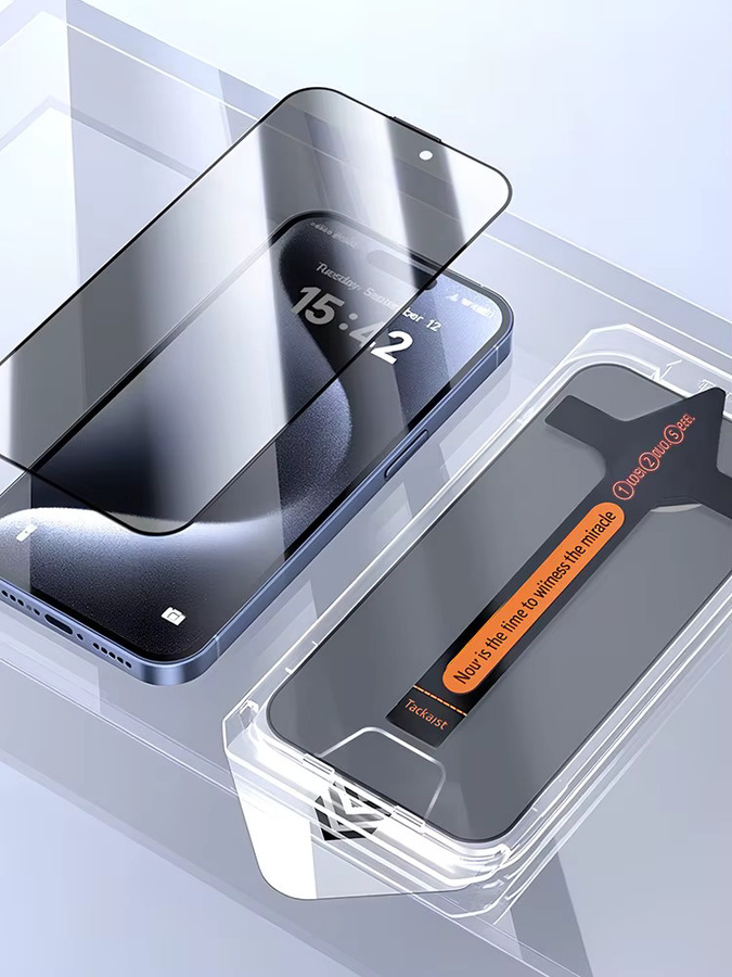 Anti-Spionage Sichtschutz Displayschutzfolie aus gehärtetem Glas für Apple iPhone 17 Pro Max, 16, 15, 14, 13, 12, 11, X, XR, Xs Max in Transparent - Bild 5