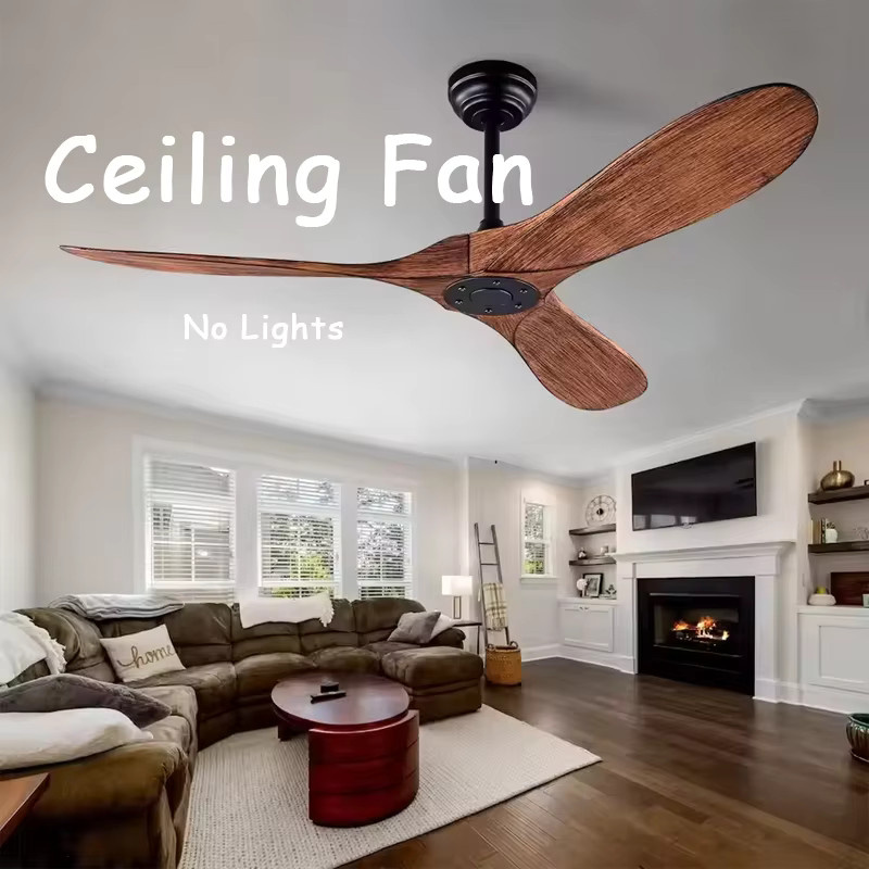 LINCCW Vintage Deckenventilator mit Fernbedienung in Braun, geräuscharm mit sechs einstellbaren Windgeschwindigkeiten für Wohnzimmer, Esszimmer und Schlafzimmer - Bild 2