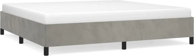 vidaXL Bettgestell gepolstert aus Samt in Hellgrau B/T/H: 200 x 200 x 203 cm - Bild 1