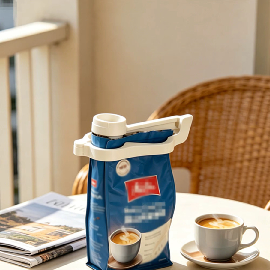 Weißer Lebensmittel-Verschlussclip aus Kunststoff für Kaffeetüten und Verpackungsbeutel - Bild 2