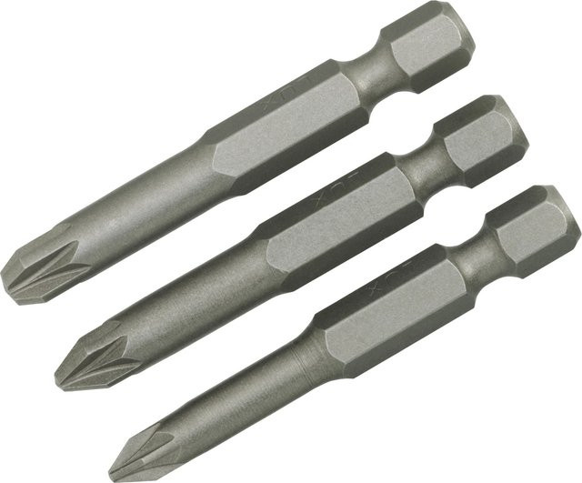LUX-TOOLS Bit-Set für PZ-Schrauben Classic, 3-teilig, grau, Stahl - Bild 1
