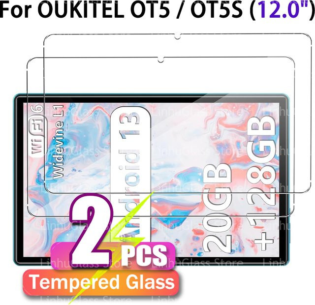 Premium Displayschutz aus gehärtetem Glas für OUKITEL OT5 / OT5S (12,0 Zoll), transparent, kratzfest und HD Ultra Clear - Bild 1