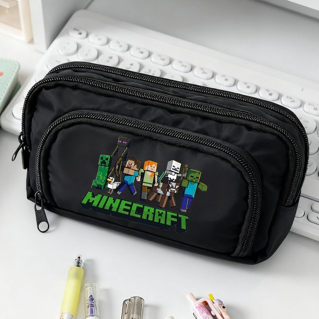 Bandai Bleistifttasche für Schüler mit Spielmotiv in Schwarz aus Polyester - Bild 1