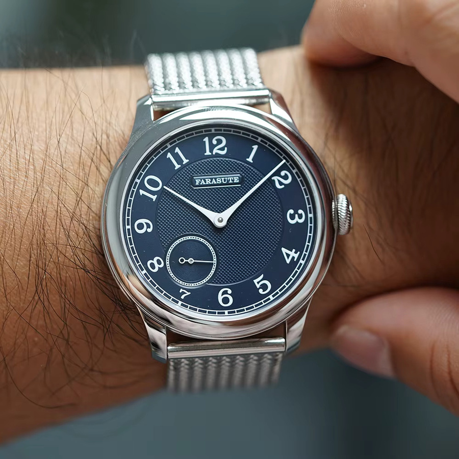 FARASUTE Armbanduhr, Handaufzug, Edelstahl, Blau, Herren - Bild 2