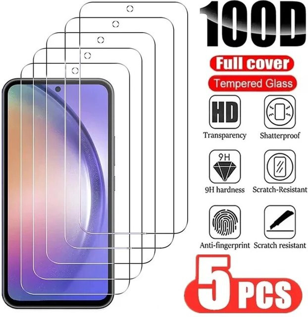 5er Pack Gehärtetes Glas Display Schutzfolie für Samsung Galaxy A51 A52 A53 A54 A70 A71 A72 A73 A12 A13 A14 A23 A33 A34 S21 S20 FE in Transparent - Bild 1