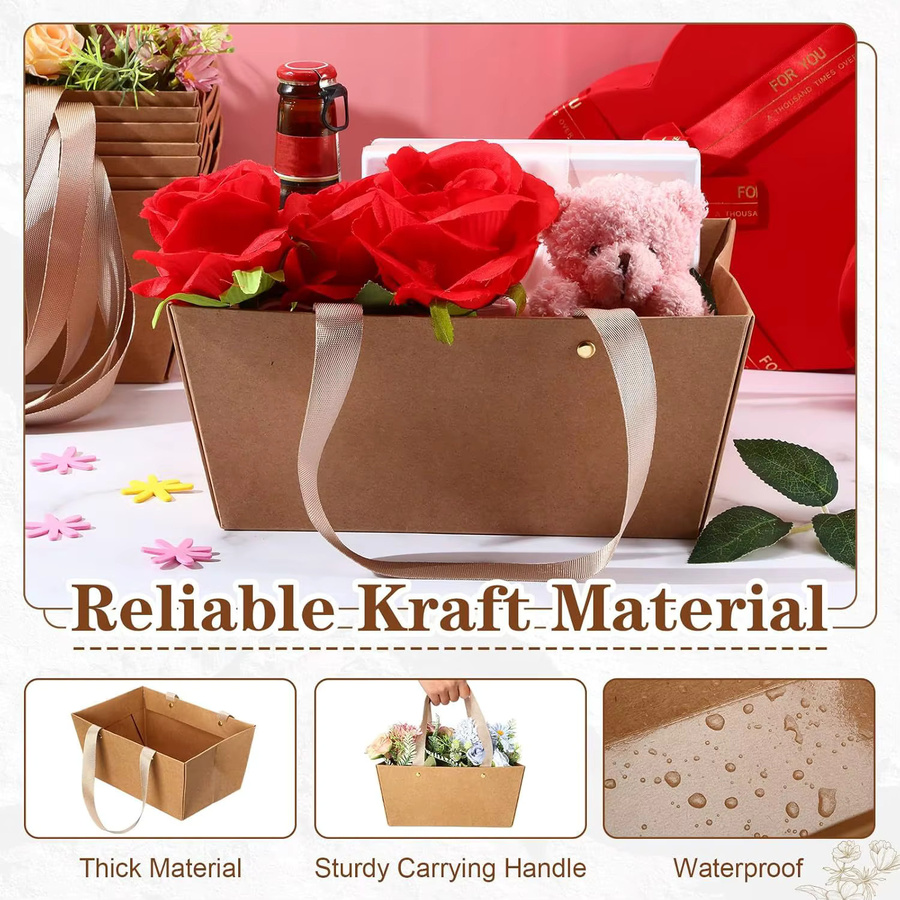 DIY Kraftpapier Geschenkkorb mit Griff in Braun für besondere Anlässe - Bild 3