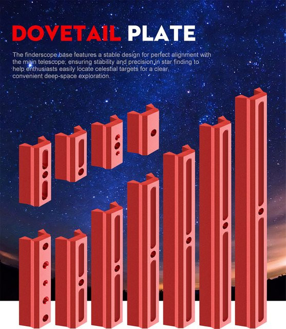 EYSDON Schnellwechsel-Schwalbenschwanzplatte für die Teleskopmontage aus CNC-Aluminiumlegierung in Rot - Bild 1